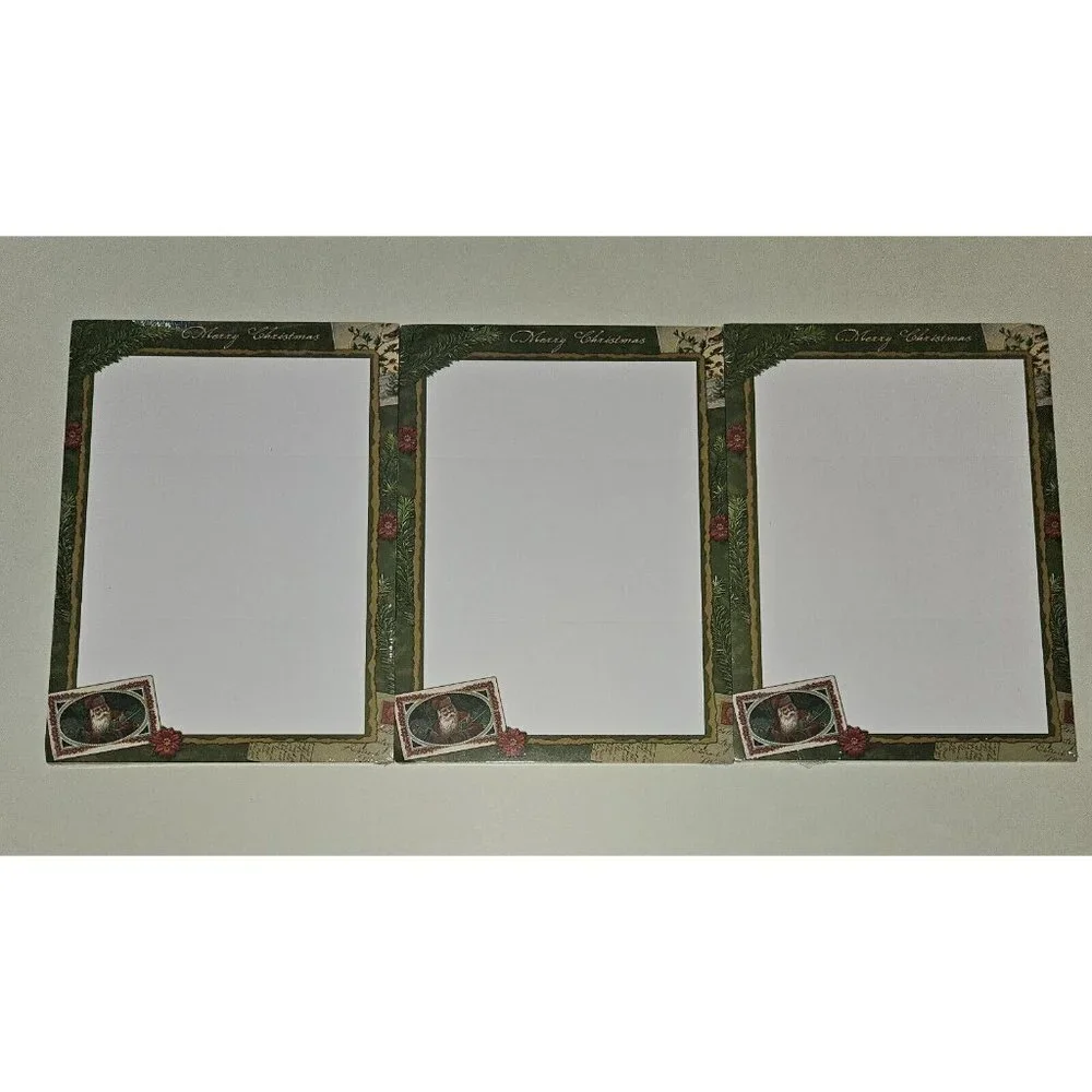 NEW 3 Packs 8x11 Paper Stationary Merry Christmas Letter Santa Claus Lot